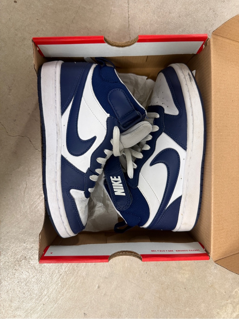 Nike Kids High-Top Sneakers in Navy and White